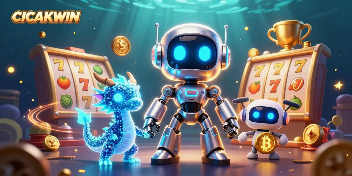 CICAKWIN slot gaming scene featuring vibrant characters and dynamic reels, symbolizing fun and excitement.