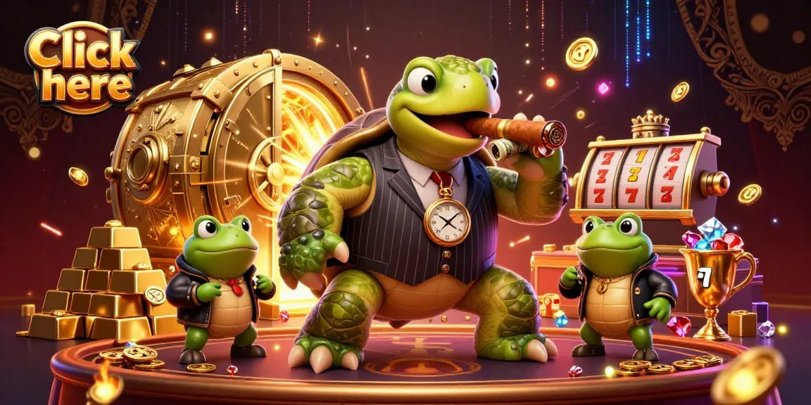 Click here to engage in a thrilling casino adventure with snapping turtle mobster and his bullfrog enforcers.
