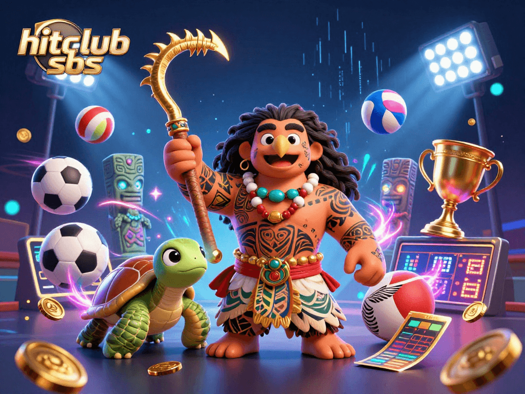 Engage with hitclub sbs through dynamic betting fun illustrated in a vibrant casino scene.