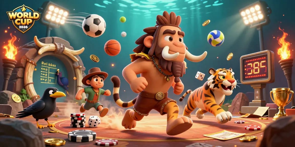 Engage in thrilling sports betting at the WORLD CUP 2026 with a vibrant 3D casino scene.