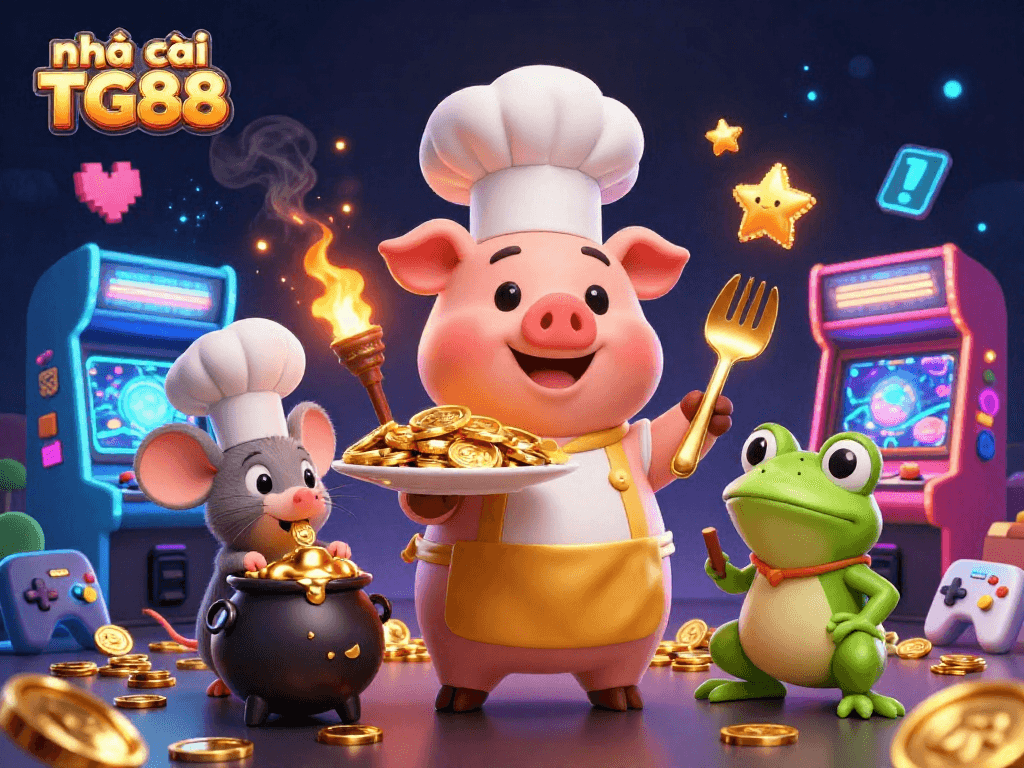 Engage in thrilling gameplay at nhà cái TG88 with vibrant characters and dazzling casino elements.