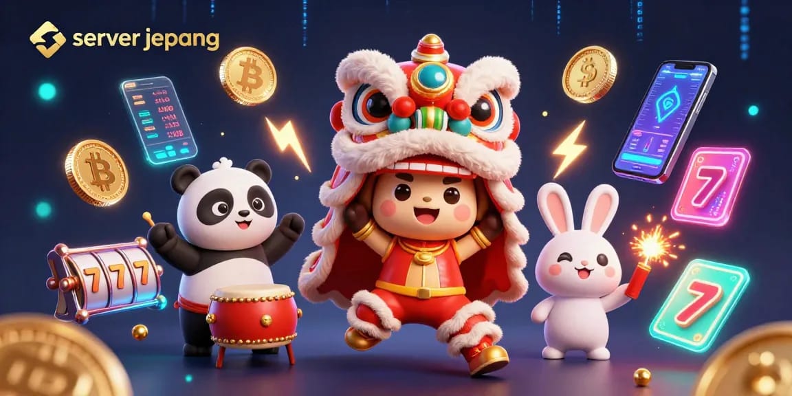 Experience the thrill of server jepang slots in a vibrant illustration packed with energy and unique characters.