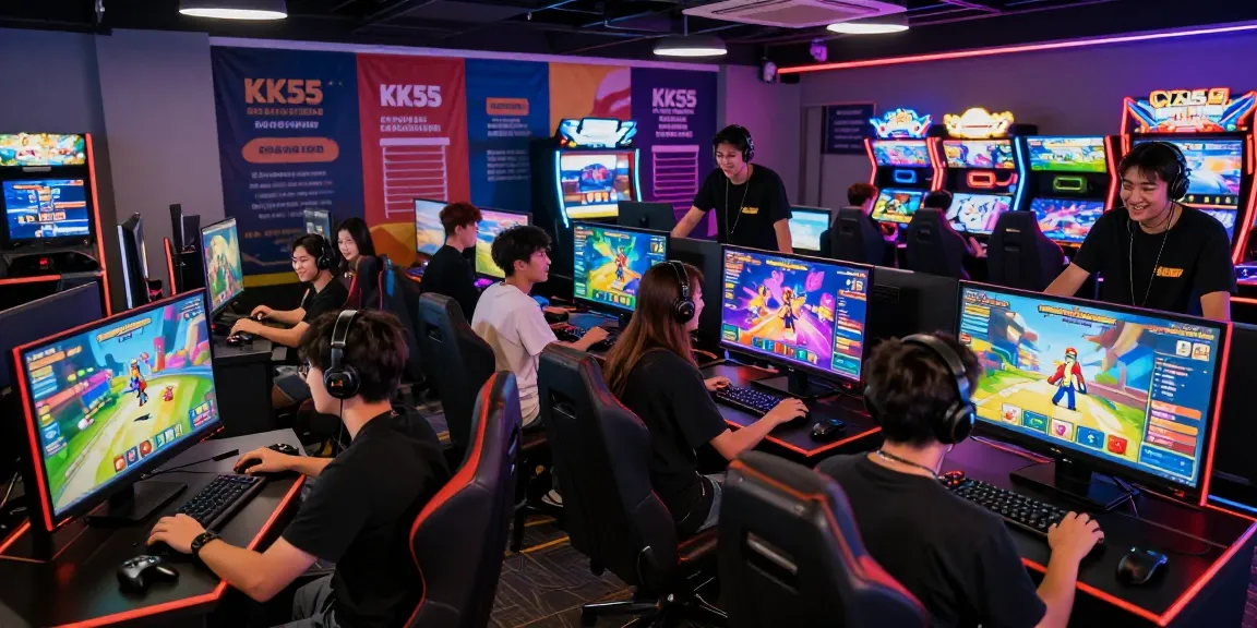 Friends enjoying games and excitement at KK55 online betting hub with vibrant digital atmosphere.