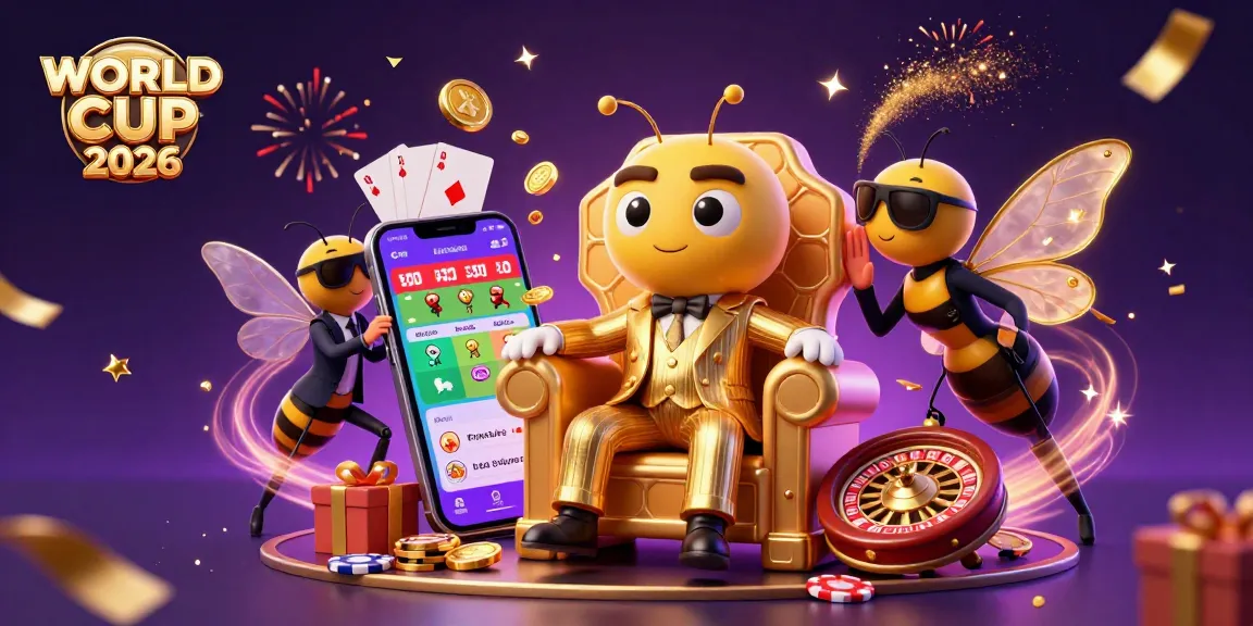 Bet on WORLD CUP 2026 with immersive 3D sports betting illustration featuring a bee mob boss.