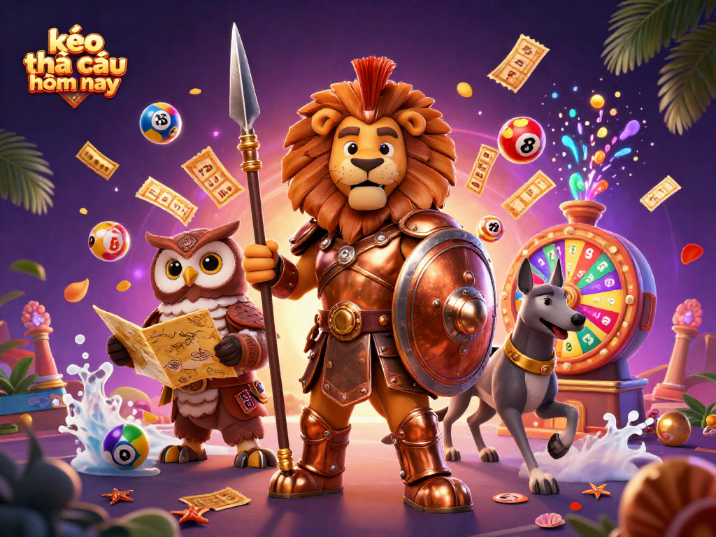Experience thrilling moments with kèo nhà cái hôm nay as colorful lottery balls burst around the Spartan lion, owl, and greyhound