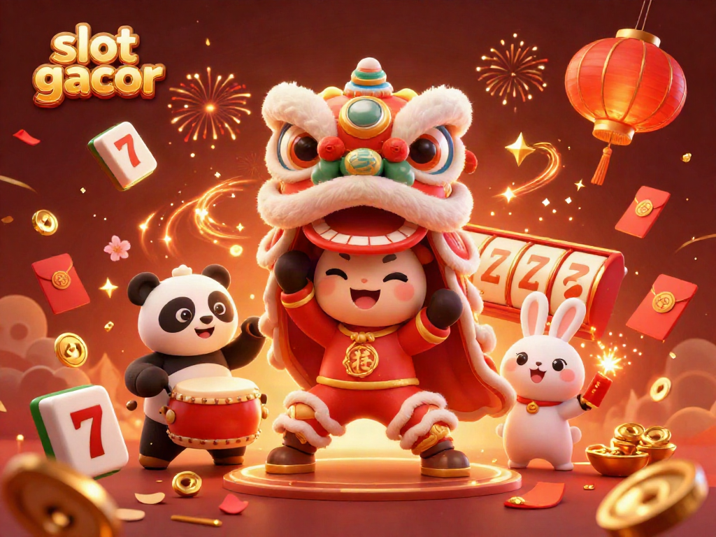 Experience the thrill of "slot gacor" with vibrant casino characters celebrating, packed with joyful elements and gambling excitement.