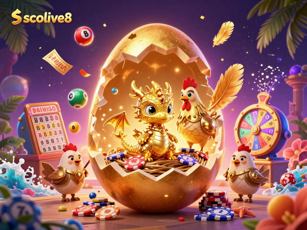 Experience the vibrant allure of socolive8 as the golden egg reveals treasures in this dynamic gambling scene.