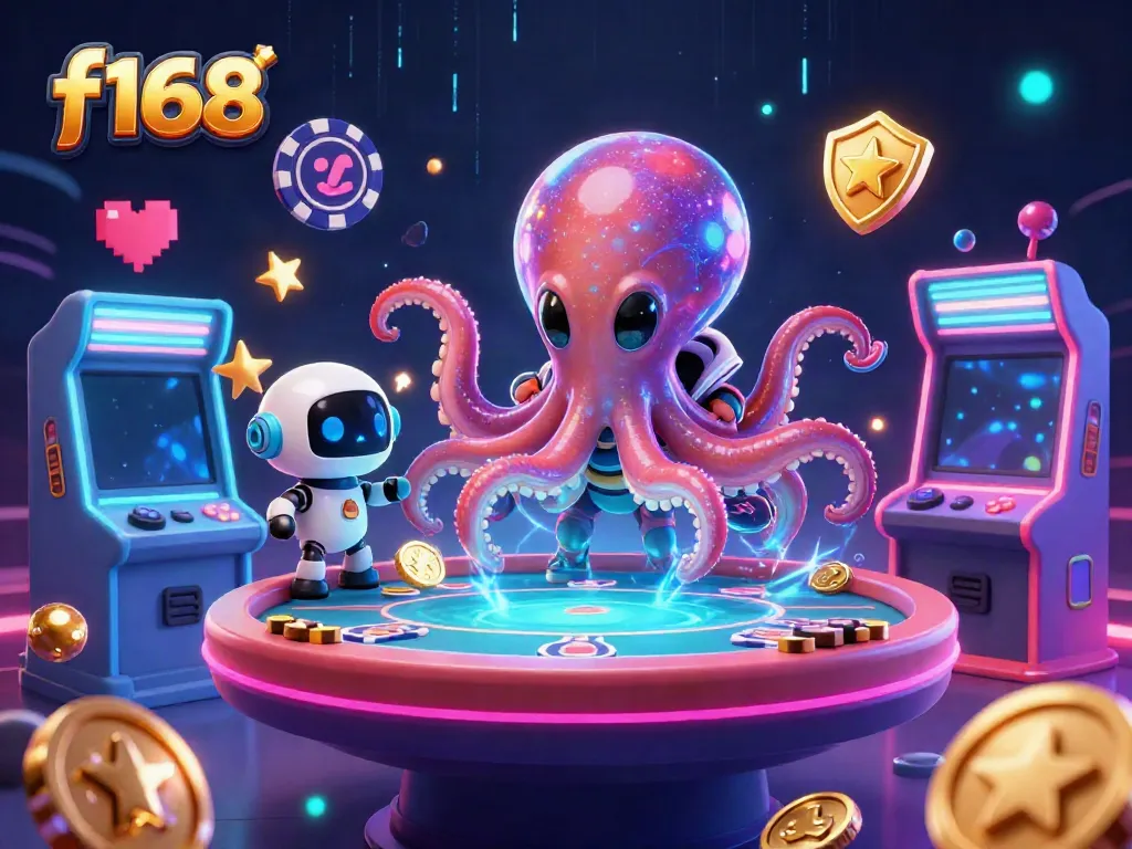 Engage in thrilling gameplay at f168 with a colorful alien poker scene, dynamic action, and vivid graphics.