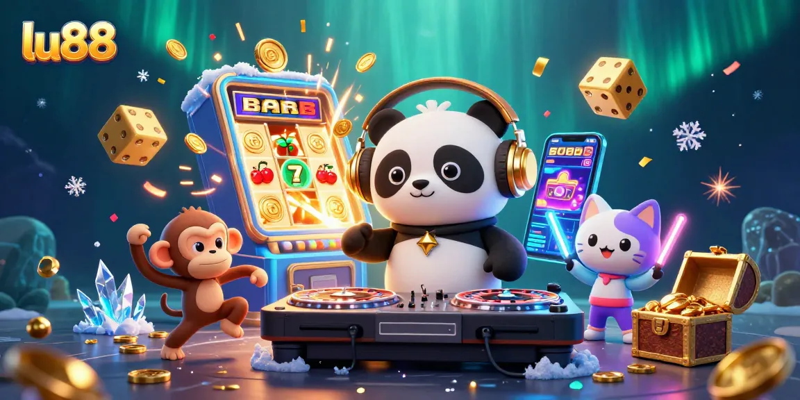 Win big at lu88 with vibrant casino action featuring a DJ panda and dazzling game elements.