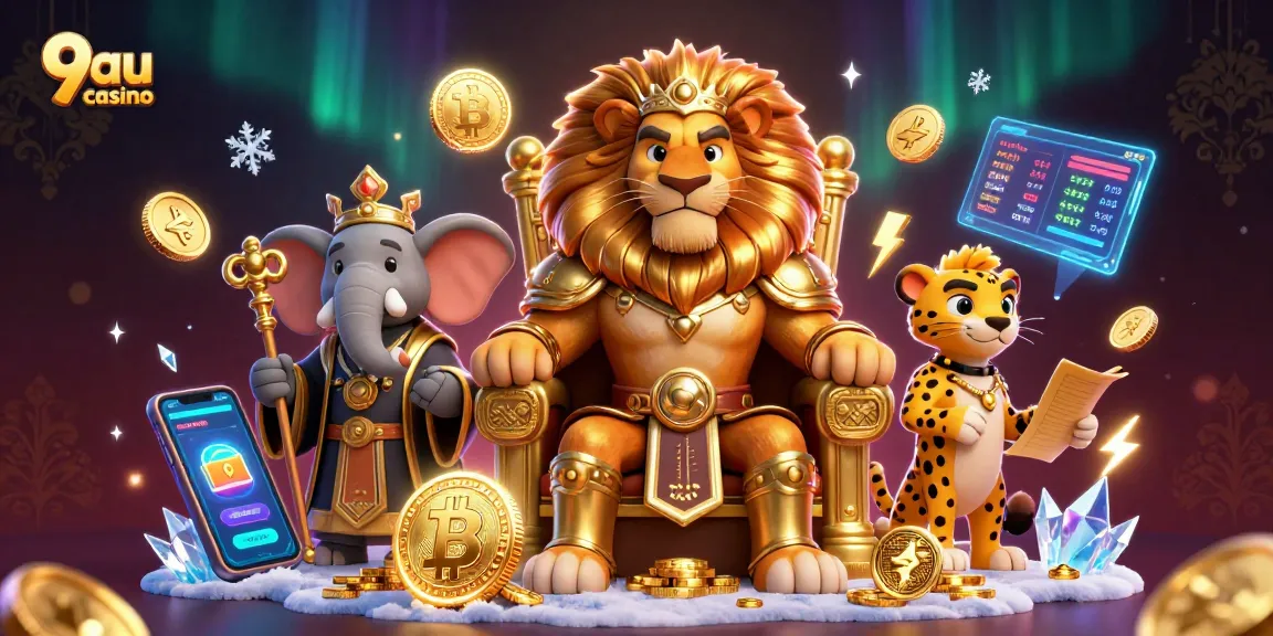 Experience winning strategies at 9au casino with vibrant 3D characters and crypto elements.